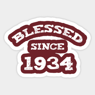 Blessed Since 1934 Cool Birthday Christian Sticker